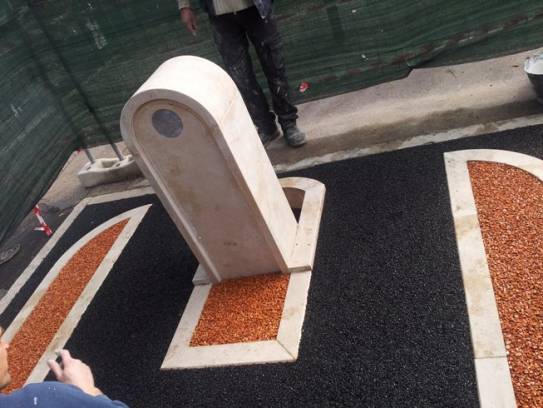 Graniglia Rosso Verona fissata con resina Romex